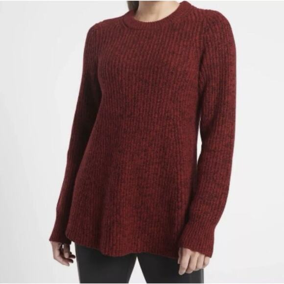 Athleta Womens Sierra Crew Neck Marled Sweater Wool Blend Red Size XS - Picture 8 of 9